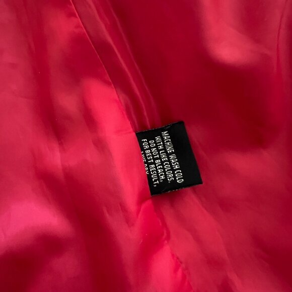 Ambition Y2K Chic Vibrant Red Cotton Blend Belted Red Minimalist Coat Small - Picture 9 of 13